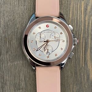 Michele Cape Misty Rose Gold & Pink Topaz & Silver Watch MWW27E000005 ~ 38mm